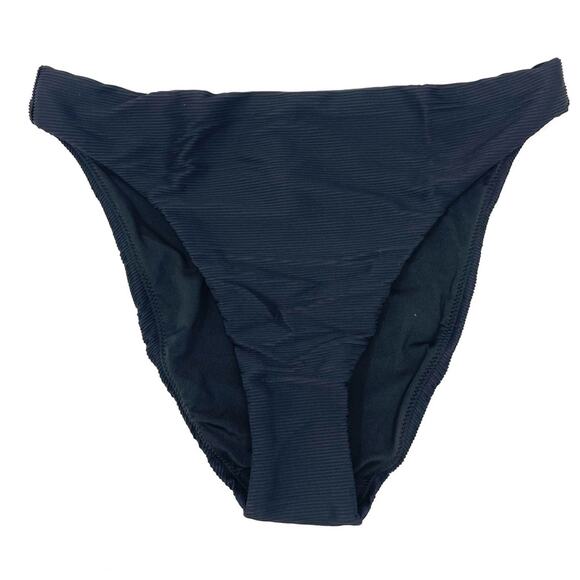 NEW J. Crew Ribbed High-Rise Cheeky Bikini Bottom, Black Women's Small BE808 $59 - Picture 4 of 9